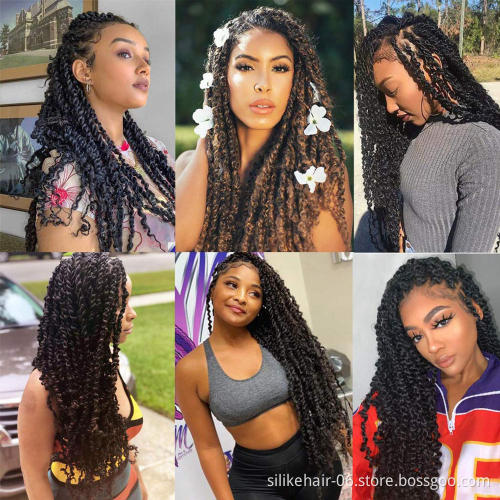 Passion Twist Crochet Hair For Black Women Crochet Pre twisted Curly Hair Passion Twists Synthetic Braiding Hair Extensions
